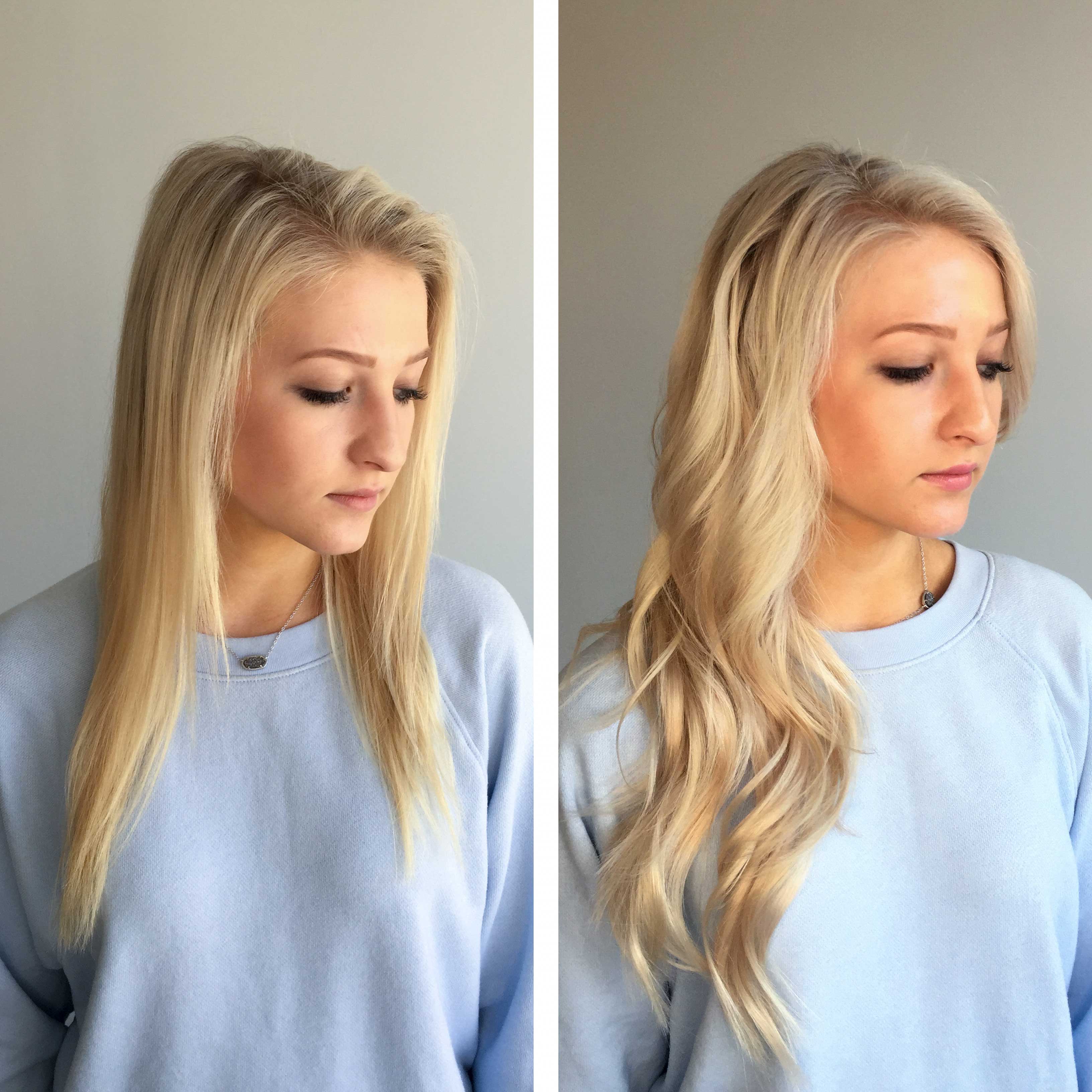 Sew In Hair Extensions Before and After Front